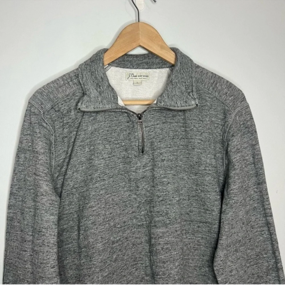 J. Crew Heathered Gray 1/4 Zip Pullover Sweater Large